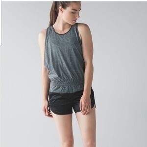 Lululemon Getaway Athletic Romper Black/Heathered Gray Keyhole Back Size 6